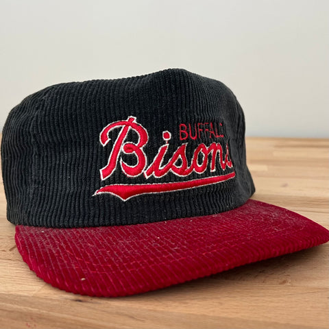 Vintage Buffalo Bison Corduroy  Hat - New Era - Snapback